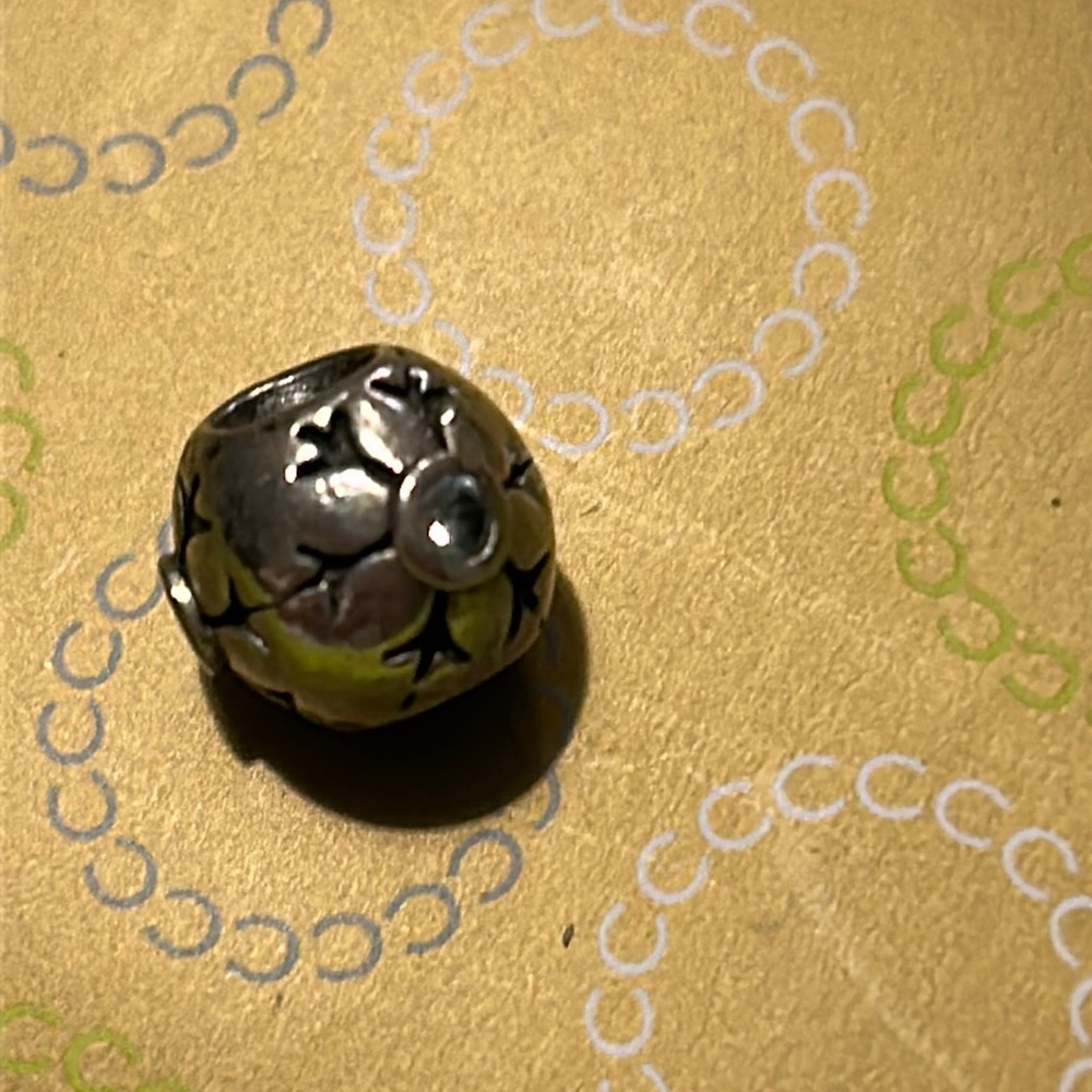 Pandora Retired Blue CZ Snowflake Charm